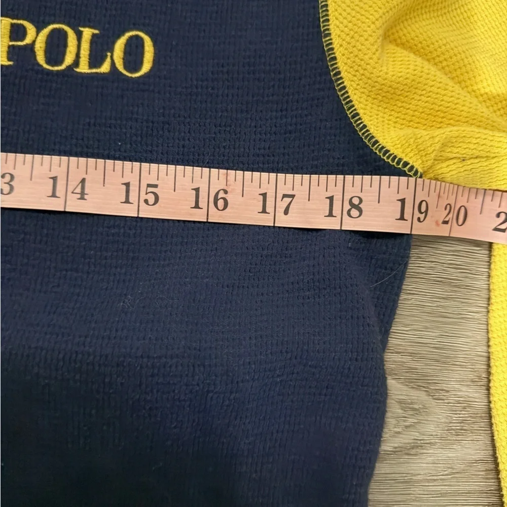 Polo by Ralph Lauren Men's Blue and Yellow Crewneck Sweater